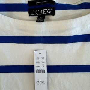 Jcrew Cropped Boatneck Striped Tshirt